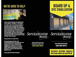 servicemaster board up site stabilization brochure